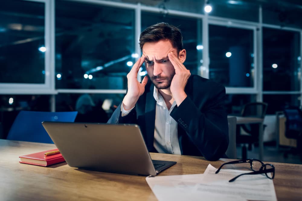 Frustrated worker